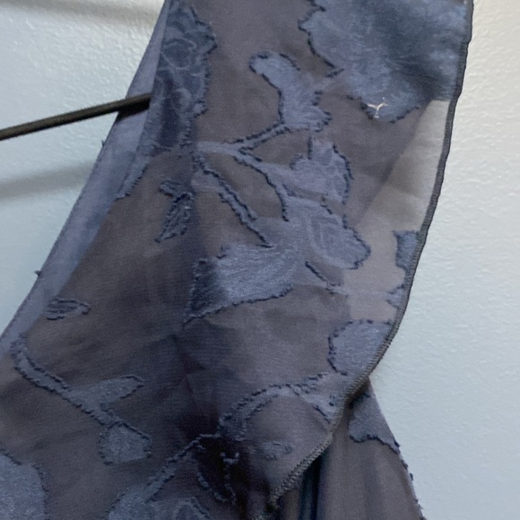 NWT GRACE KARIN WO SIZE XL NAVY BLUE BELTED FLORALDESIGN RUFFLES FAUX WRAP DRESS - Picture 5 of 13